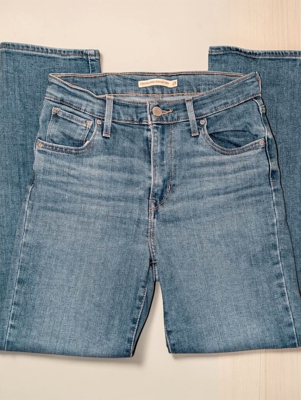 Levi's High Rise Stretch Straight Crop Jeans